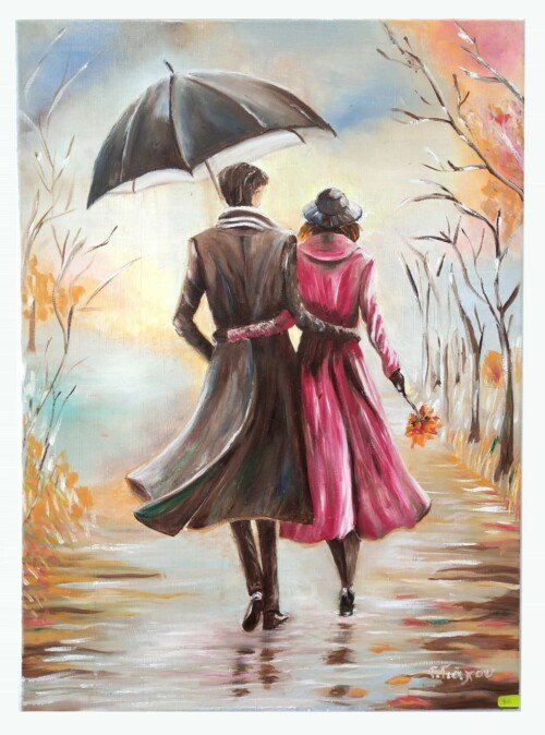 perspective corrected 1 1 gm optimized scaled Couple in the Rain - Georgia Giahou