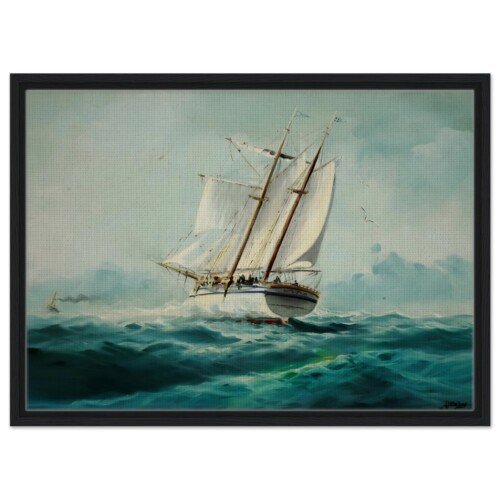 0540e9ec 6b46 4ffb 85ac 50eff54a4f7f Framed Canvas - "With full sails into a sea-born dream" Theodore Mallias