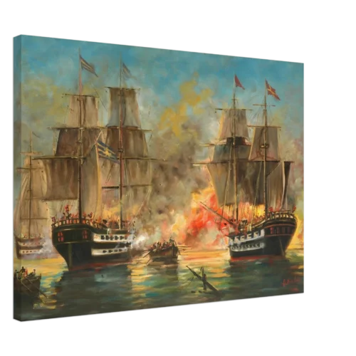 d8dfb369 827d 4c63 b307 ff8e5f7740e3 Canvas - "Naval Battle in the Twilight Glow" - Theodore Mallias